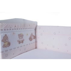 BAMBOLA Бортик в кроватку МИШКА Бязь 40x60-2 части. 40x120-2 части Бежевый 108