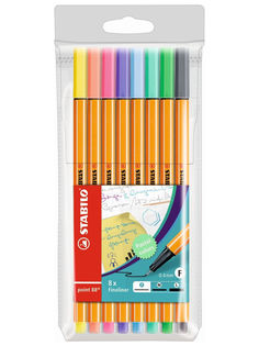 Ручки капилярные "Point 88. Pastel", 8 цветов Stabilo