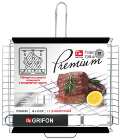 Решетка Grifon Premium Гриль съёмная ручка 36 x 28 x 5 см