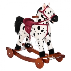 Качалка-лошадка "Pituso", белый с черными пятнами