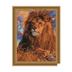Картина мозаикой 3D, с нанесенной рамкой Molly Царь зверей KM0039, 23 цвета, 40х50 см