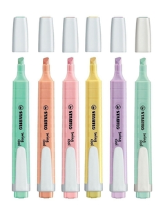 Маркеры-текстовыделители swing cool Pastel STABILO 275/6-08, 6 цветов