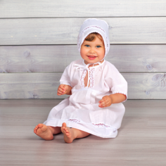 Комплект PITUSO для крещения девочки крестильное платье, чепчик, пеленка р.56-62 18P/13