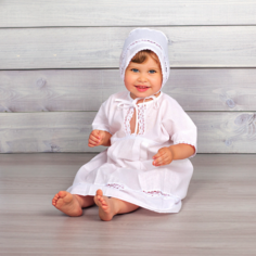 Комплект PITUSO для крещения девочки крестильное платье, чепчик, пеленка р.68-74 18P/13