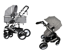 Коляска-трансформер Belecoo 535-Q3 2в1 Лето/зима с сумкой grey Q3-(light-gray)