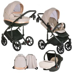 TUTIS Коляска 3 в1 MIMI STYLE люлька-переноска+короб+прогулка Rose Quartz