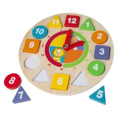 Часы-сортер деревянные One Two Fun