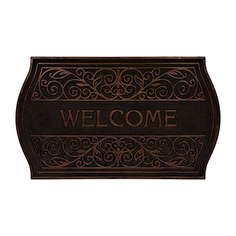 Коврик придверный 45*75 см медь "Welcome" ажурный VORTEX