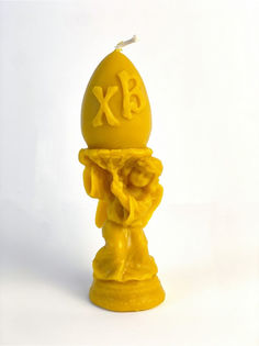 Свеча Ангел Христос Воскрес Пасхальная из пчелиного воска Триада