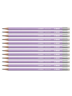 Карандаш чернографитный с ластиком HB STABILO Swano Pastel, 12шт 4908/03-HB