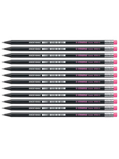 Карандаш чернографитный с ластиком HB STABILO Swano, 12шт 4918/HB-56