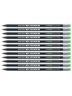 Карандаш чернографитный с ластиком HB STABILO Swano, 12шт 4918/HB-33