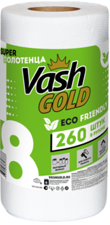 Бумажные Super полотенца Vash Gold Eco Friendly 260 л/рул