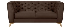 Диван тканевый прямой Честер 180 см Fulton коричневый (Искусственная замша) D1 Furniture