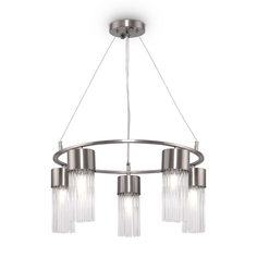 Подвесная люстра с кольцом 5 плафонов никель Freya Esala FR5050PL-05N