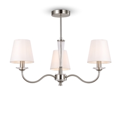 Потолочная люстра на штанге 3 абажура белая Freya Osborn FR2027PL-03N