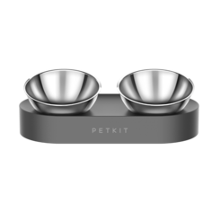 Миска для кошек и собак Petkit Fresh Nano Double, из пищевой стали, серо-черная, 2 х 275мл