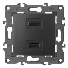 Зарядное устройство USB ЭРА 14-4110-05 230В/5В-2100мА, IP20, Elegance, антрацит Б0034373 ERA