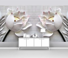 Фотообои флизелиновые ПЕРВОЕ АТЕЛЬЕ "Лотосы керамические" 400х280 см (ШхВ)