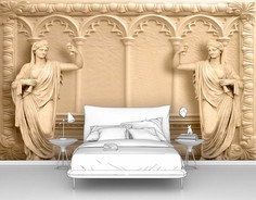 Фотообои флизелиновые ПЕРВОЕ АТЕЛЬЕ "Античные скульптуры на фоне арок" 200х125 см (ШхВ)