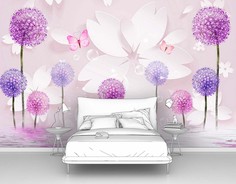 Фотообои флизелиновые ПЕРВОЕ АТЕЛЬЕ "Одуванчики из воды" 160х100 см (ШхВ)