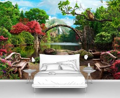 Фотообои флизелиновые ПЕРВОЕ АТЕЛЬЕ "К реке" 400х265 см (ШхВ)