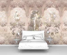 Фотообои флизелиновые ПЕРВОЕ АТЕЛЬЕ "Абстрактная картина со скульптурами" 150х100 см (ШхВ)