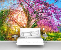 Фотообои флизелиновые ПЕРВОЕ АТЕЛЬЕ "Разноцветное дерево" 400х270 см (ШхВ)