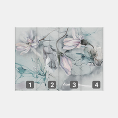 Фотообои ПЕРВОЕ АТЕЛЬЕ "Цветы на поверхности в стиле флюид арт" 400х280 см (ШхВ)