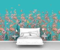 Фотообои флизелиновые ПЕРВОЕ АТЕЛЬЕ "Птицы, цветы и розы" 150х100 см (ШхВ)