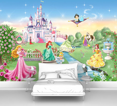 Фотообои флизелиновые ПЕРВОЕ АТЕЛЬЕ "Для девочек - принцессы и замок" 400х280 см (ШхВ)