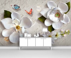 Фотообои флизелиновые ПЕРВОЕ АТЕЛЬЕ "Крупные лотосы кувшинки" 150х100 см (ШхВ)