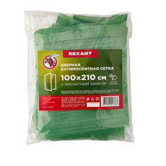 Москитная сетка на дверь Rexant, на магнитах, 1 x 2,1 м, зеленая