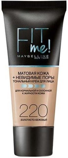 Тональный крем MAYBELLINE, Матовая кожа + невидимые поры, тон 220 Золотисто-бежевый