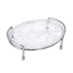 Мыльница овальная 14x10x4.5см акриловая на хромированной подставке Besser