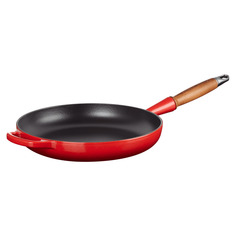 Сковорода с деревянной ручкой Le Creuset Signature 28 см, чугун, вишня