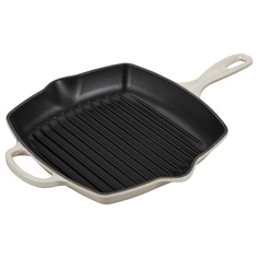 Сковорода-гриль квадратная Le Creuset, 26х26см, меренга, чугун