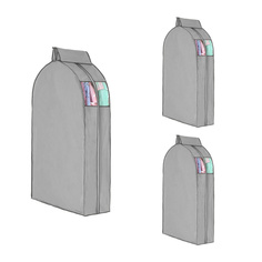 Чехол для одежды на перекладину Paxwell Ордер Про 100х25, серый, 3шт. в уп.