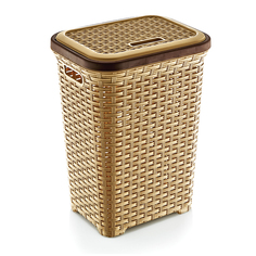 Корзина для белья 05006 DDStyle "Плетёная" 45л пластик цв.в асс.(х8)