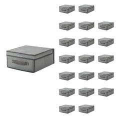 Коробка для хранения с крышкой Paxwell Ордер Про 3015, серая, 20шт. в уп.