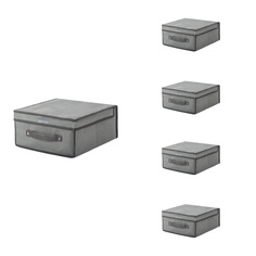 Коробка для хранения с крышкой Paxwell Ордер Про 3015, серая, 5шт. в уп.