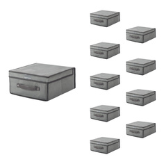 Коробка для хранения с крышкой Paxwell Ордер Про 3015, серая, 10шт. в уп.