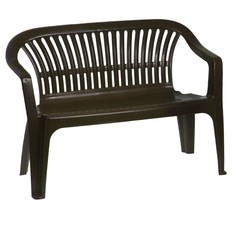 Скамейка со спинкой "Престиж", 115x60x81 см, цвет: темно-коричневый Alternativa