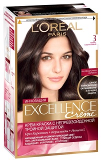 Краска для волос LOreal Paris Excellence тон 3 темно-каштановый