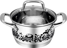 Кастрюля, 16 см, 1.7л, ТЕРМОСЕНСОР,стекл. крышка [CL-1880] Calve