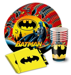 Набор одноразовой посуды ND Play "Бэтмен/Batman" (стаканы - 6 шт., тарелки 18 см - 6 шт.)