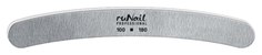 Пилка ruNail для искусственных ногтей бумеранг, 100/180 Серая