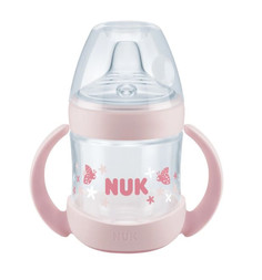 Обучающая бутылочка NUK Nature Sense розовая 150 мл., 10215255