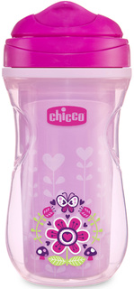 Поильник Chicco Active Cup 14м+, 266 мл, розовый