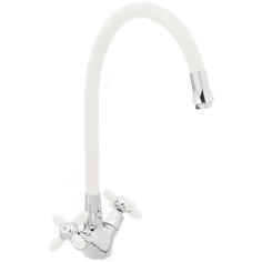 Смеситель для кухни Frud R44127-7, гибкий излив, белый